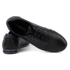 Kampol Sapatos casuais de couro masculino 39 / 5KAM preto 5