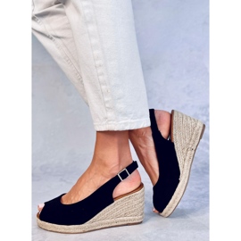 Alpargatas com bico aberto Nevil pretas preto 2
