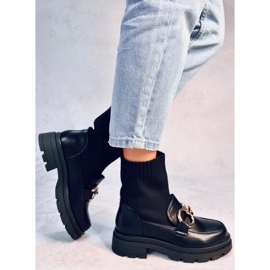 Botas de cano alto com meia Tone Black preto 1