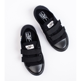 SHELOVET Tênis infantil preto com velcro 3F 1