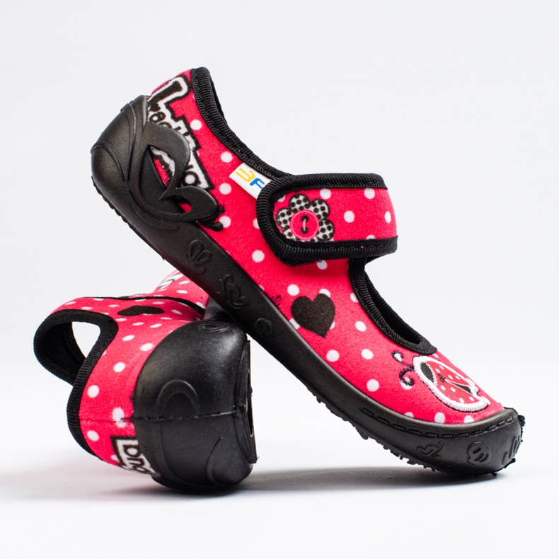 Chinelos vermelhos para meninas com velcro 3F 1 Chinelos vermelhos para meninas com velcro 3F 1