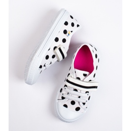 SHELOVET Sapatilhas brancas com bolinhas 3F para menina branco 1 SHELOVET Sapatilhas brancas com bolinhas 3F para menina branco 1
