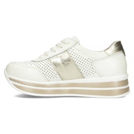 Tênis feminino de couro na plataforma branco Filippo 1