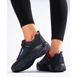 DK Tênis para caminhada ao ar livre preto azul marinho 2