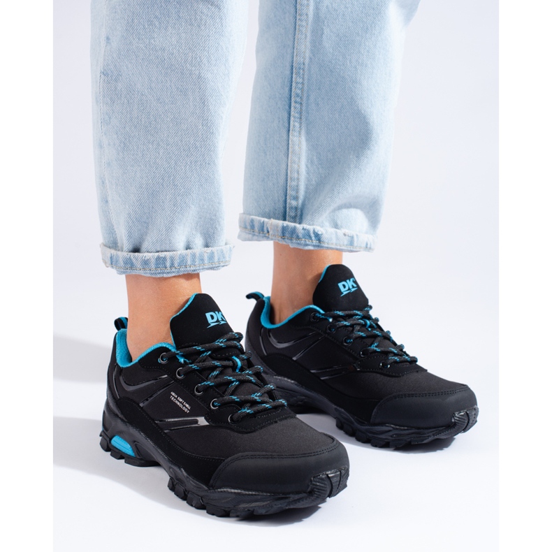 Tênis de trekking esportivo DK preto e azul para mulher 1