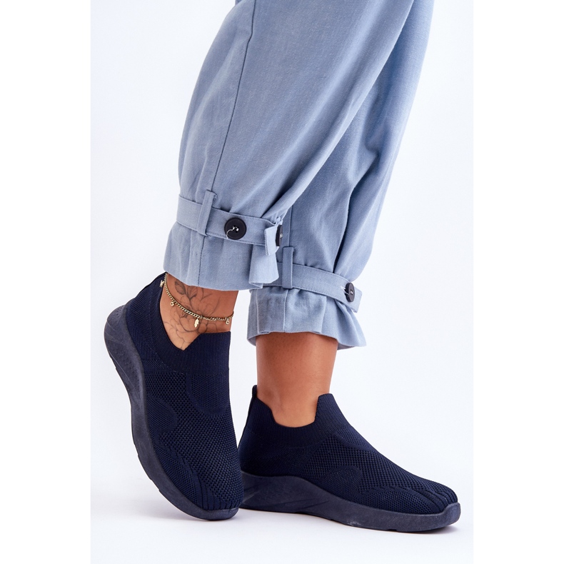 PG1 Sapatos esportivos femininos sem cadarço Navy Claris azul 1