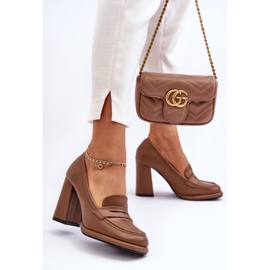 PS1 Sapatos da moda no salto marrom Florence 1