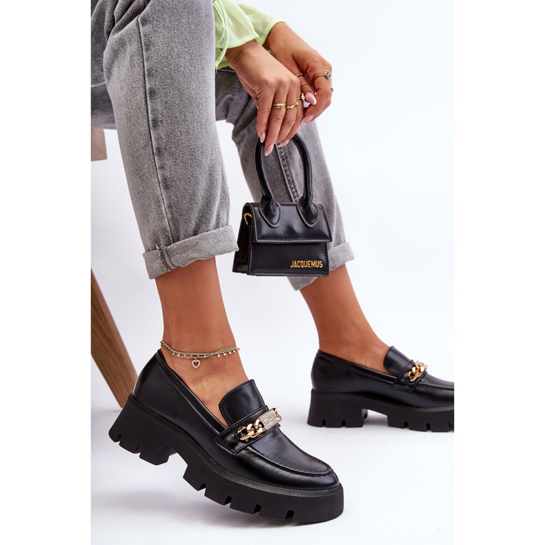 PS1 Mocassins Clássicos Em Uma Plataforma Pesada Preta Catch Me! preto 2