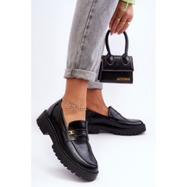 PS1 Mocassins de Couro com Decoração Esperta Preto 2