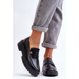 PS1 Mocassins de Couro com Decoração Esperta Preto 1