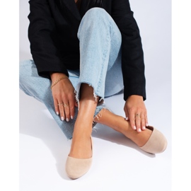 Confortáveis ​​bailarinas de camurça bege 1