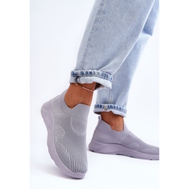 PG1 Sapatos esportivos femininos sem cadarço cinza Claris 2