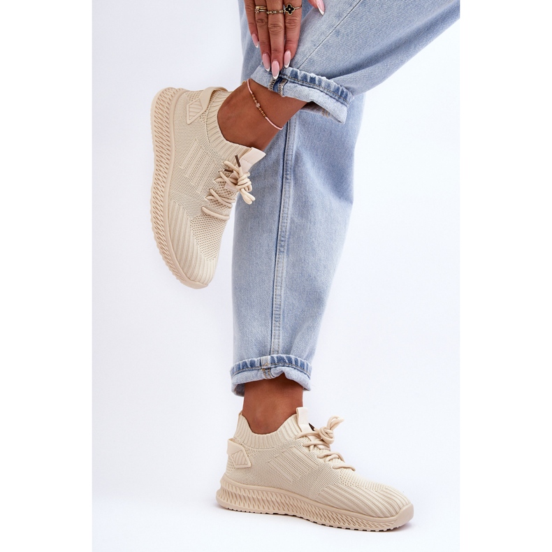 PG1 Sapatilhas têxteis femininas sem cadarço bege Zauna 1