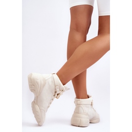 PS1 Tênis esportivo feminino camurça com corrente bege Tymagio 1