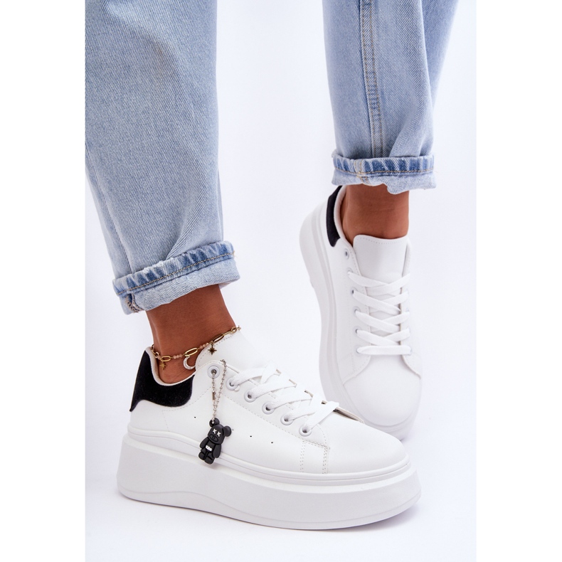 PS1 Sapatos esportivos femininos em plataforma maciça branco e preto Mariell 1