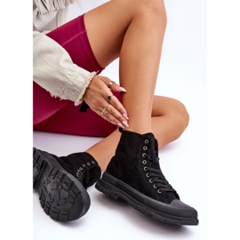 PS1 Tênis Cano Alto Feminino Camurça Preto Eleamia 2