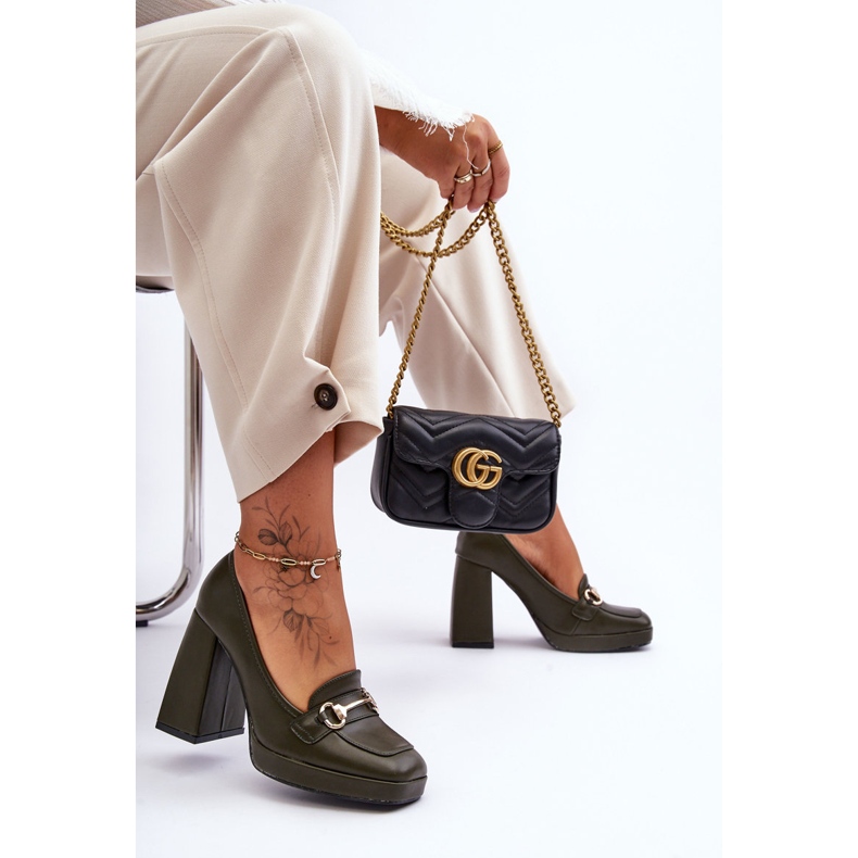 Sapatos de couro Green Rouse da moda verde 1