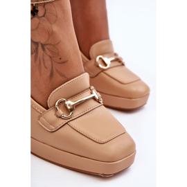 Sapatos de couro Nude Rouse da moda bege 2