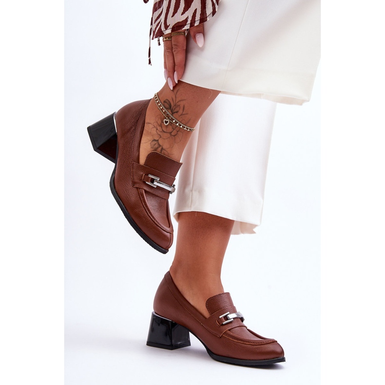 Lemar Sapatos confortáveis de couro marrom Damira castanho 1