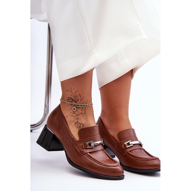 Lemar Sapatos confortáveis de couro marrom Damira castanho 2