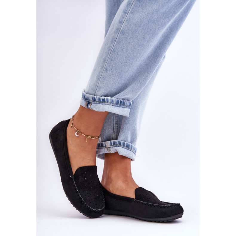 Mocassim feminino de camurça preto Molly 2