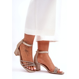 Sandálias com Salto Brilhante Golden Eenor dourado 5 Sandálias com Salto Brilhante Golden Eenor dourado 5