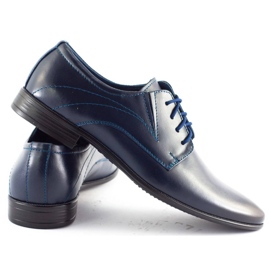 Olivier Sapatos de couro masculino 256 azul marinho 3