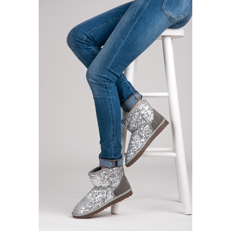 Torna Muklukes brilhantes cinza 1