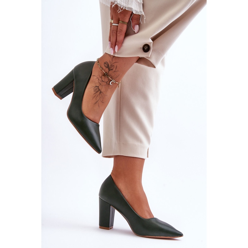 Sapatos clássicos de salto alto verde escuro Odessa 1
