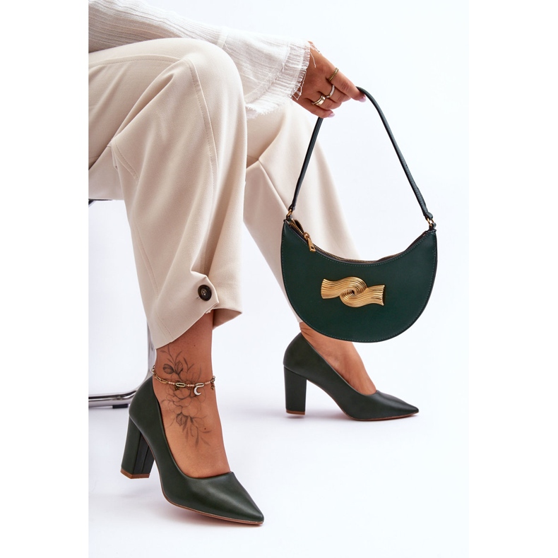 Sapatos clássicos de salto alto verde escuro Odessa 2