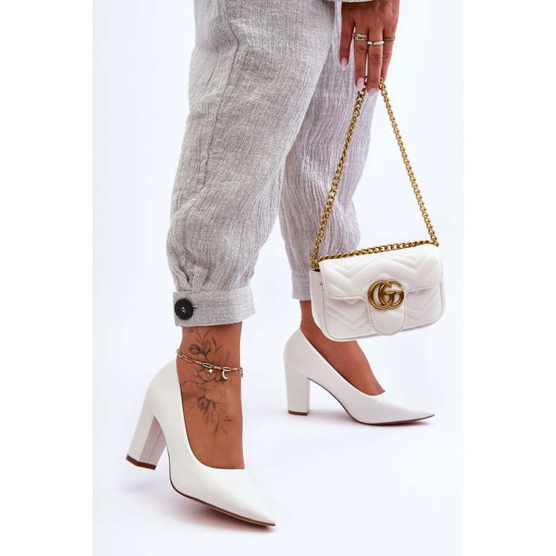 Sapatos clássicos de salto alto branco Odessa 1