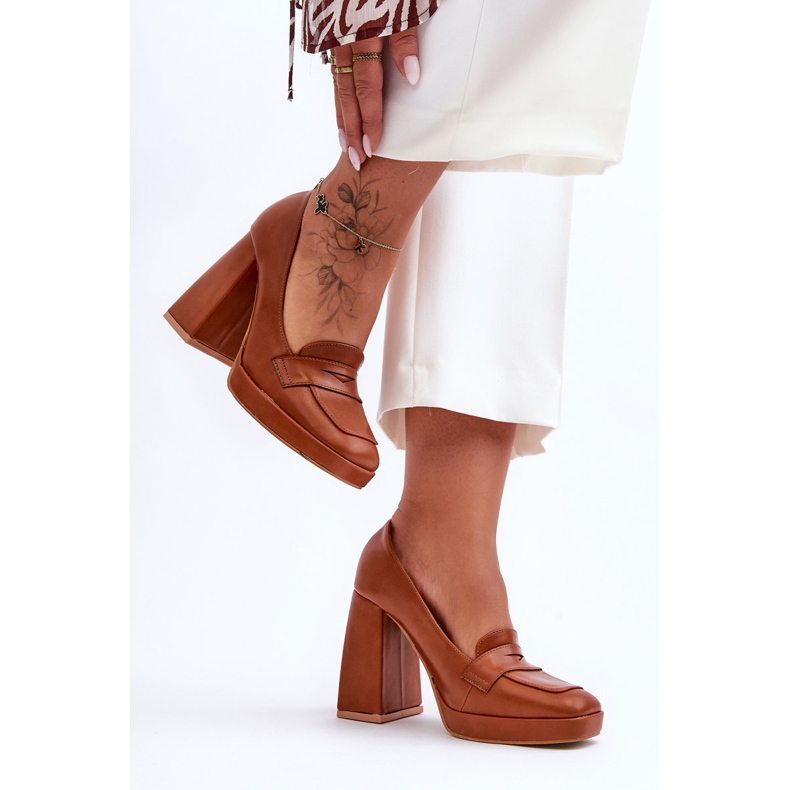 Sapatos de salto alto Camel Alisa marrom 1