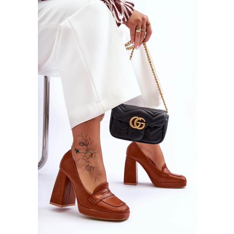 Sapatos de salto alto Camel Alisa marrom 2