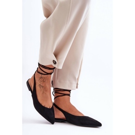 PG1 Sabrina feminina de camurça com cadarço preta Lilly Ann preto 1