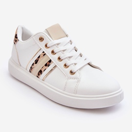 PG1 Sapatos esportivos femininos estampa animal branco Rilee 1