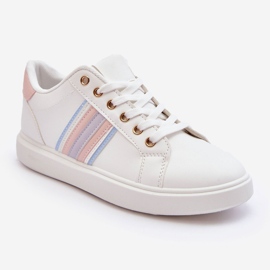 PG1 Sapatos esportivos femininos de couro branco e rosa Rilee 2