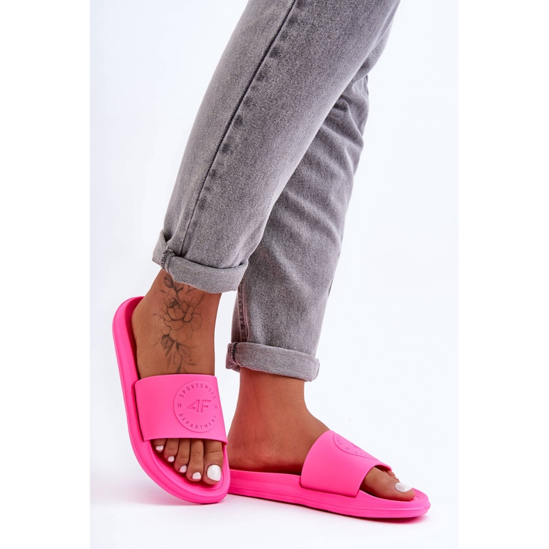 Chinelos esportivos femininos 4F 4FSS23FFLIF069-53S fúcsia rosa 1