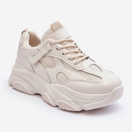 PG1 Tênis Chunky Platform Feminino Bege Agnenia 1