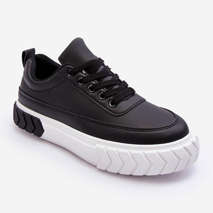 PG1 Tênis de plataforma clássico preto e branco Nannzie 1