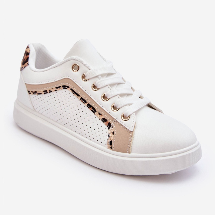 PG1 Tênis esportivo feminino clássico branco e bege Amaranti 1