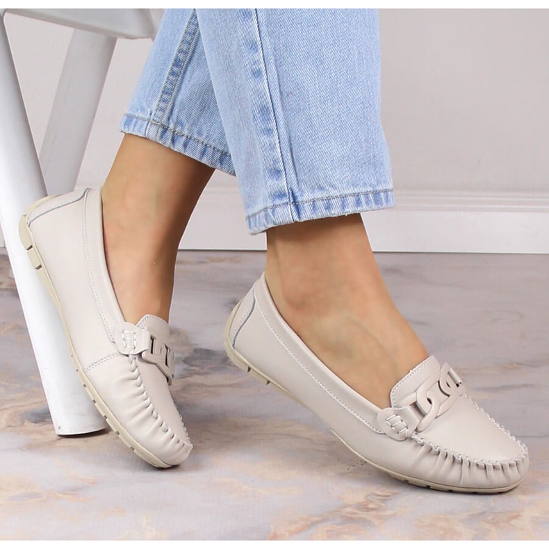 Mocassim feminino de couro Filippo DP4547 bege 2