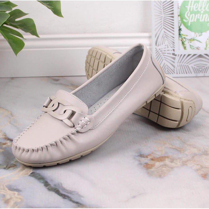 Mocassim feminino de couro Filippo DP4547 bege 4