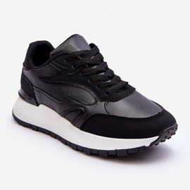 PG1 Sapatos esportivos femininos com plataforma preto e branco Henley 1