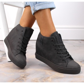 Sapatilhas de cunha de mulher isoladas cinza Big Star MM274005 1