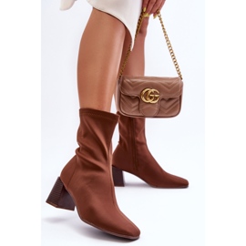 Botas de tecido Amisa marrom com zíper 1