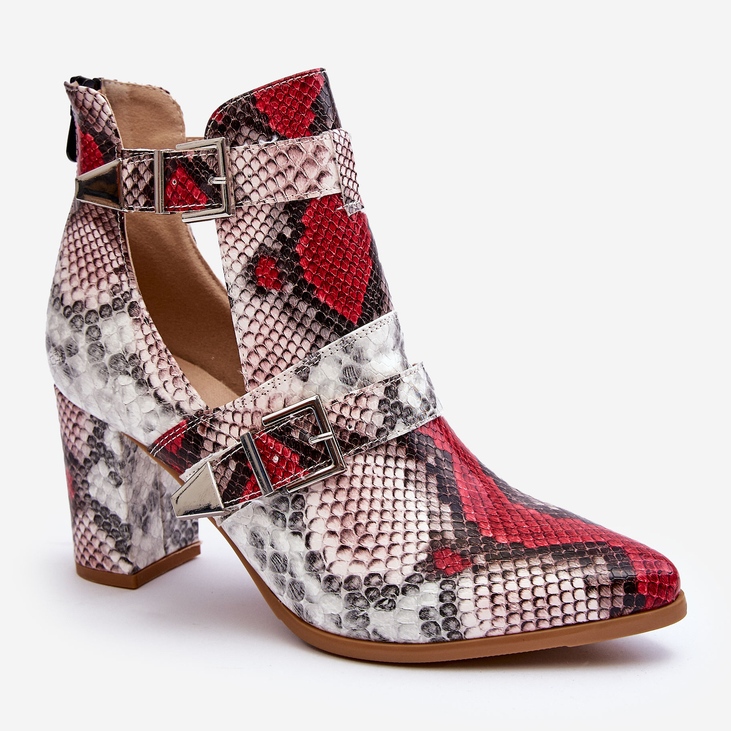 Botas da moda no salto com recortes multicoloridos Suelo bege 2 Botas da moda no salto com recortes multicoloridos Suelo bege 2