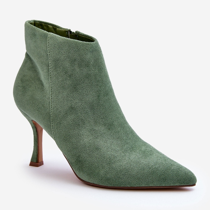 WS1 Botas Femininas Camurça Salto Alto Verde Merissa 1