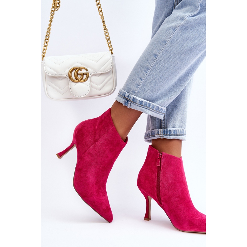 WS1 Botas de camurça fúcsia Merisa femininas de salto alto rosa 2 WS1 Botas de camurça fúcsia Merisa femininas de salto alto rosa 2