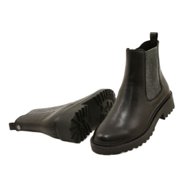Caprice Botas de couro feminino no capricho mais grosso 9-25419-41 022 Black preto 6