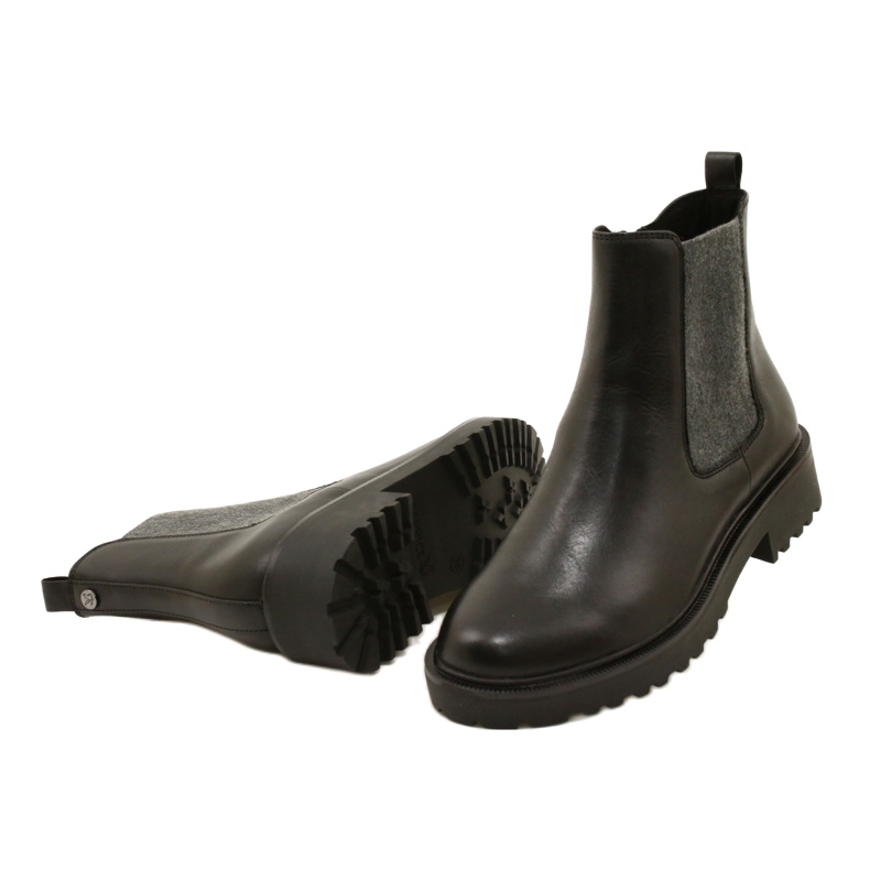 Caprice Botas de couro feminino no capricho mais grosso 9-25419-41 022 Black preto 6